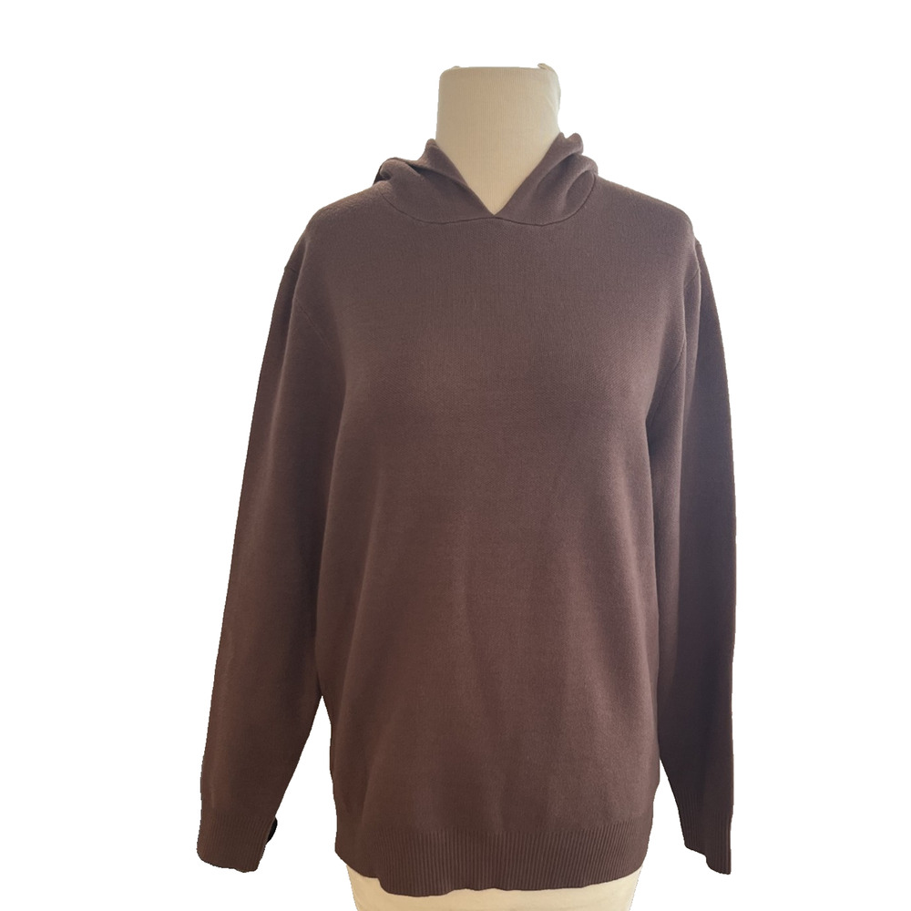 Lachlan Sweater Womens Small Brown British Inspired Hoodie Pullover Rayon Blend